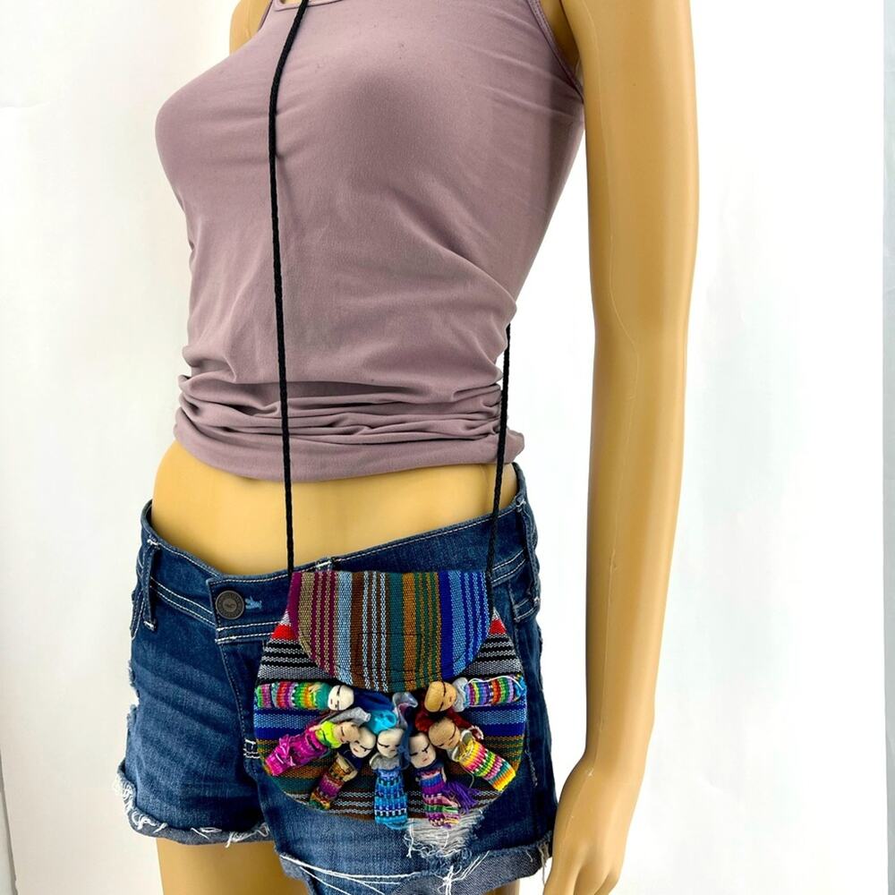 Boho Festival Handmade Multi-Cultural Doll Sleepover Small Crossbody Bag